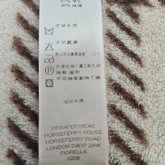 Burberry Linen Classic Checkered Lightweight Grey Wool & Silk Fringe Pashmina - Picture 8 of 8